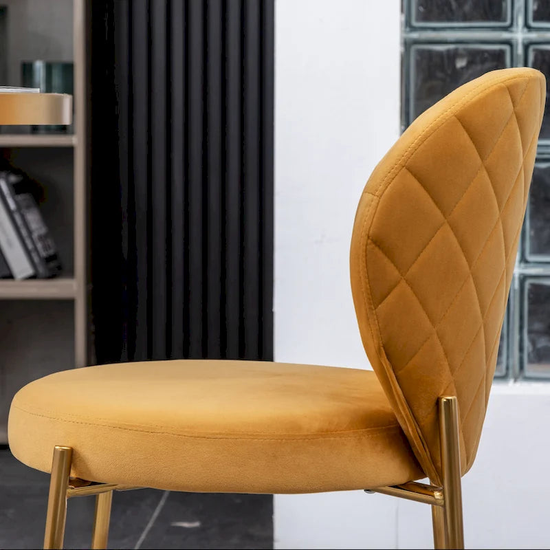 Chaise de salle à manger contemporaine en velours