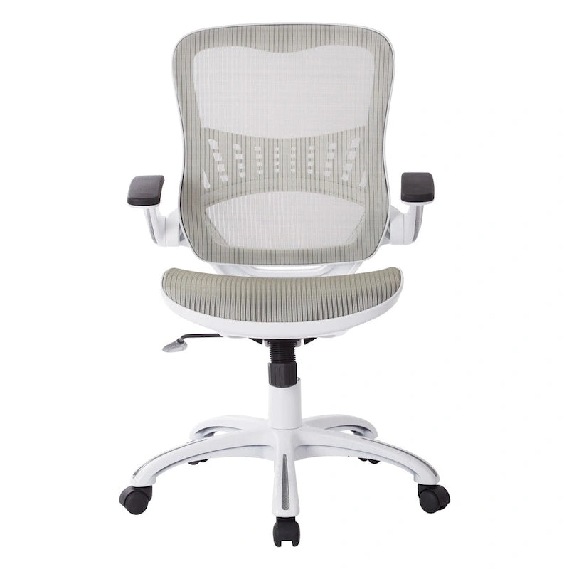 Chaise de bureau avec assise et dossier en maille blanche