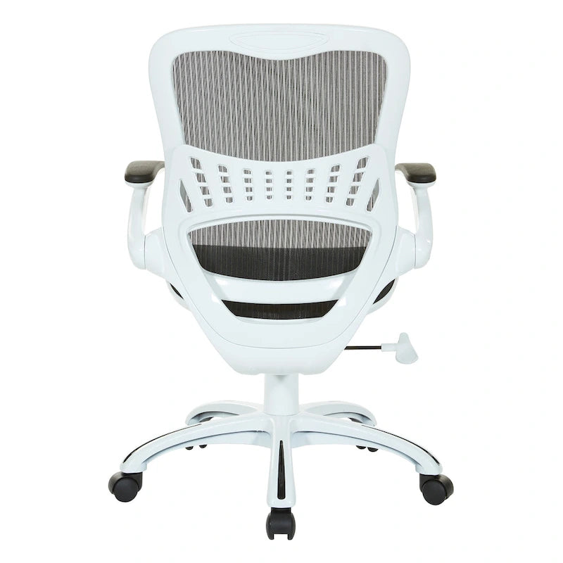 Chaise de bureau avec assise et dossier en maille blanche