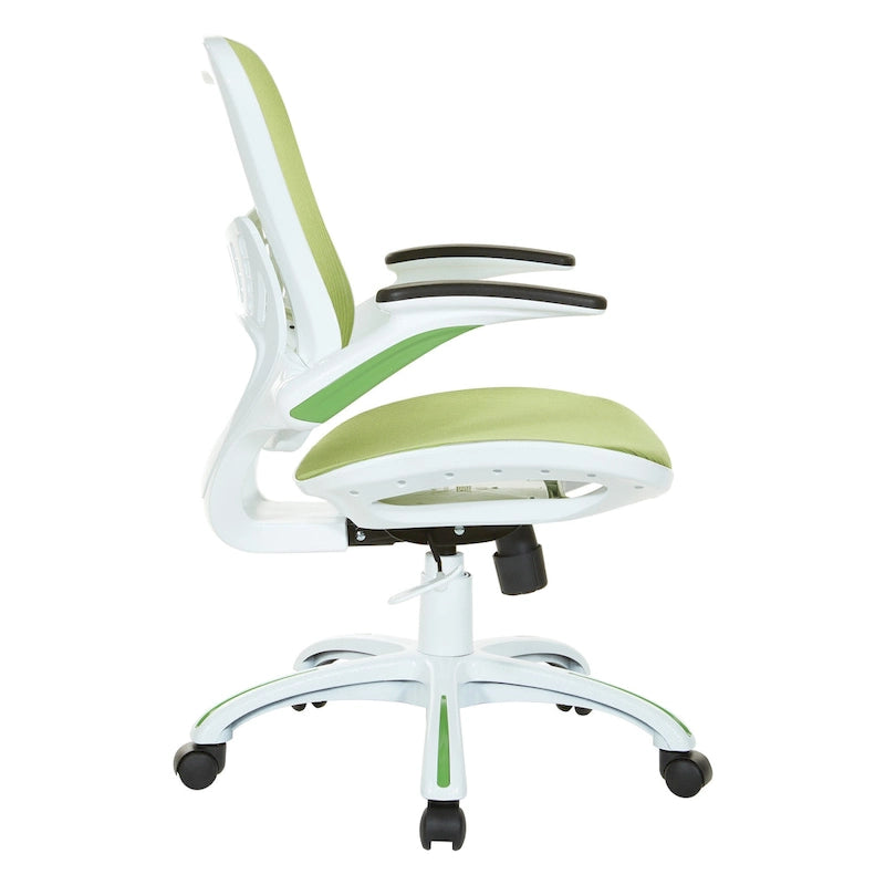 Chaise de bureau avec assise et dossier en maille blanche