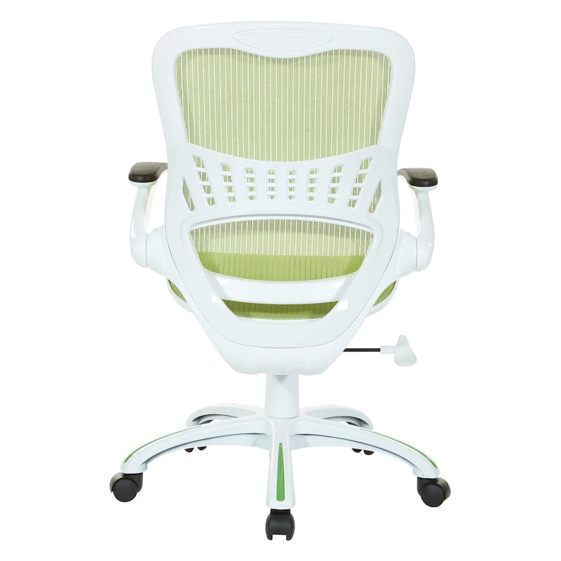 Chaise de bureau avec assise et dossier en maille blanche