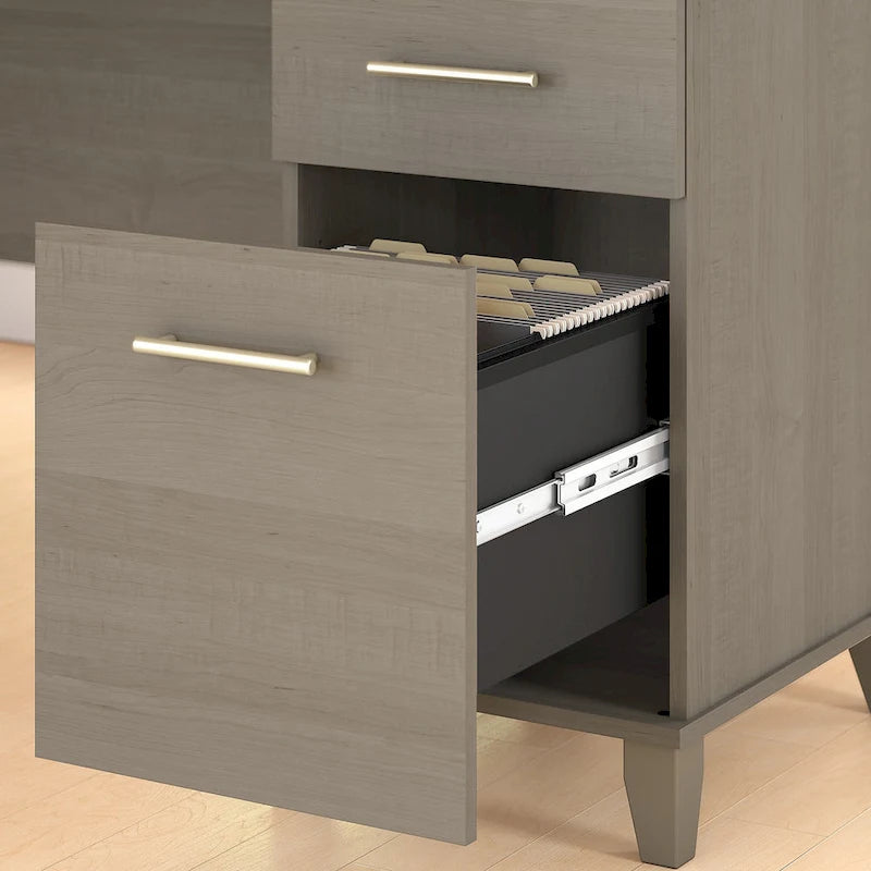 Bureau de 60 W avec meuble de rangement et bibliothèque à 5 étagères