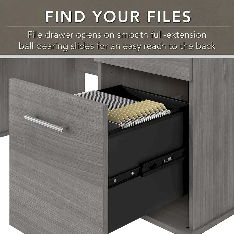 Bureau de 60 W avec meuble de rangement et bibliothèque à 5 étagères