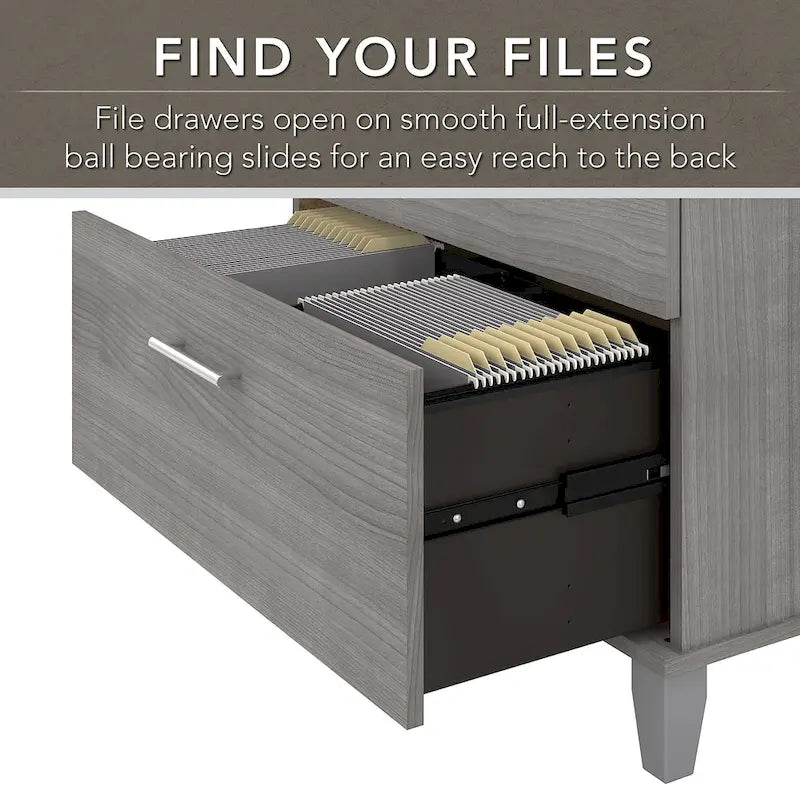 Bureau de 60 W avec meuble de rangement et bibliothèque à 5 étagères