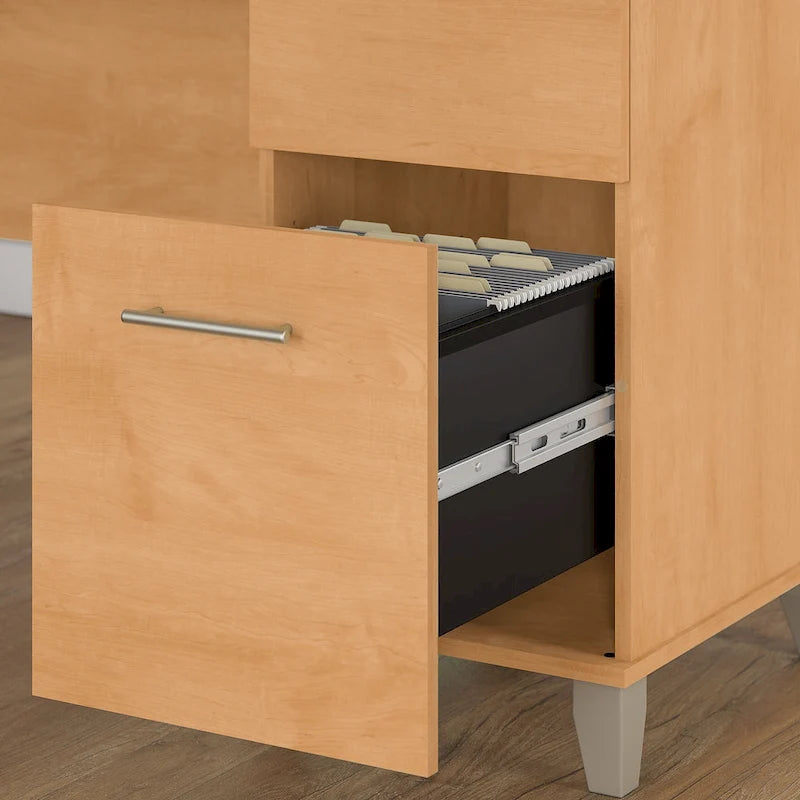 Bureau de 60 W avec meuble de rangement et bibliothèque à 5 étagères