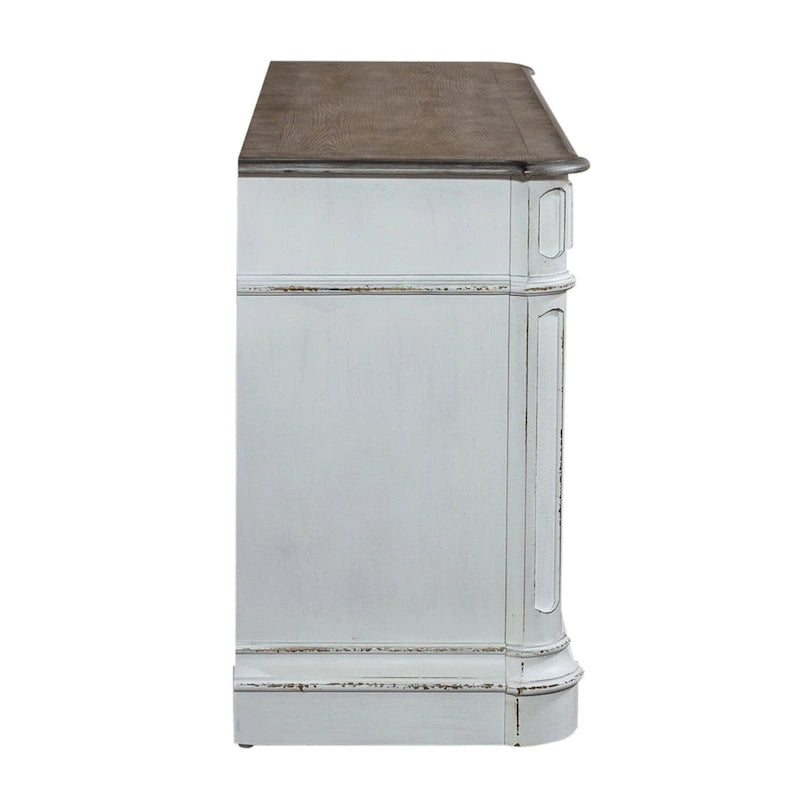 Bahut écorce patinée blanc antique