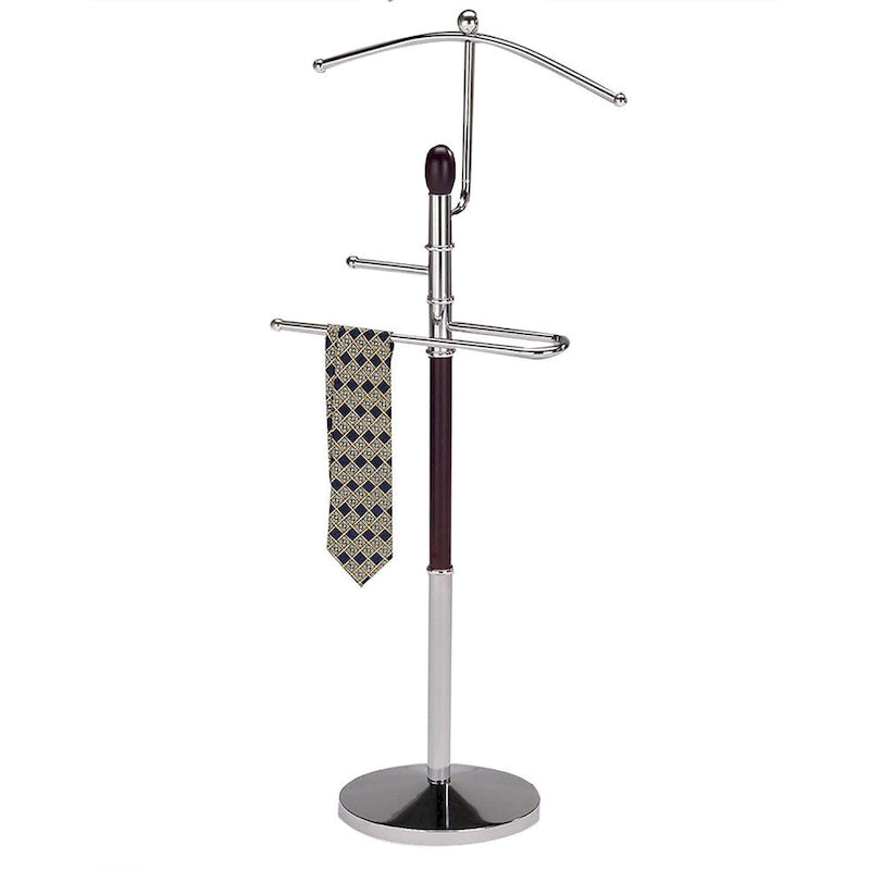 Porte-costume avec valet de nuit, finition noyer
