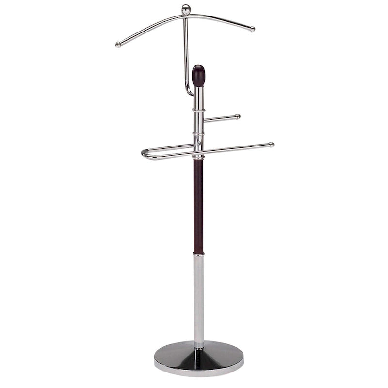 Porte-costume avec valet de nuit, finition noyer