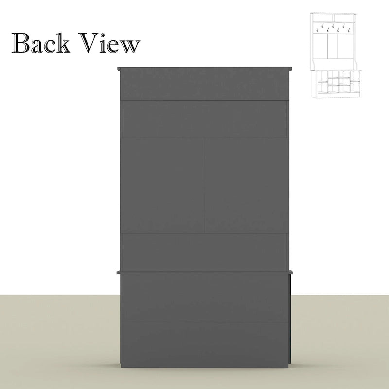 Porte-manteau et banc de rangement avec étagère à chaussures pour entrée
