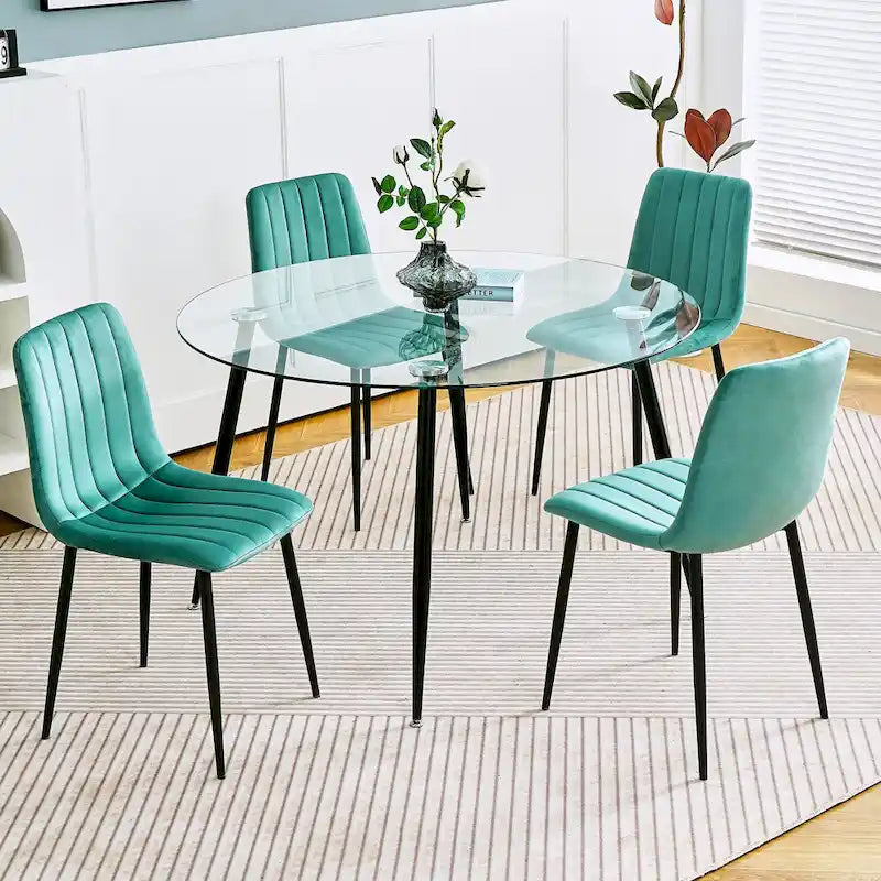 table basse simple, verre trempé de haute qualité, matériau métallique