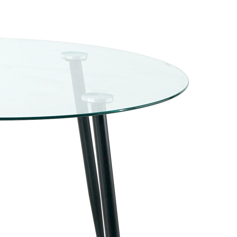 table basse simple, verre trempé de haute qualité, matériau métallique