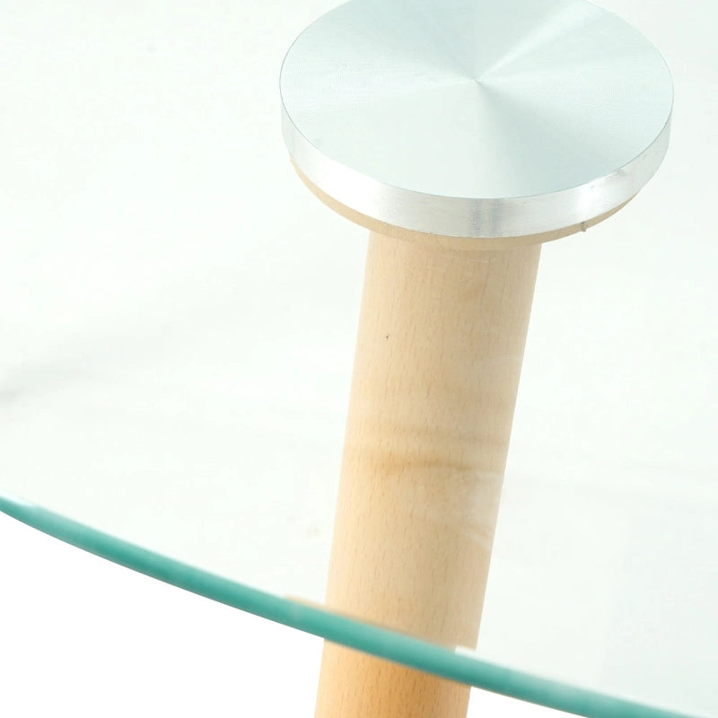 table basse simple, verre trempé de haute qualité, matériau métallique