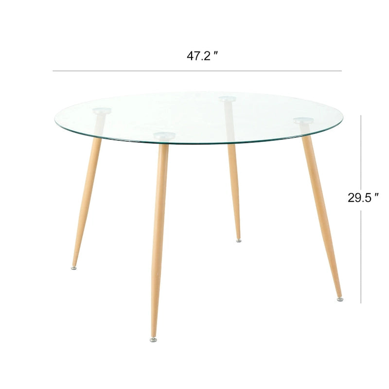 table basse simple, verre trempé de haute qualité, matériau métallique