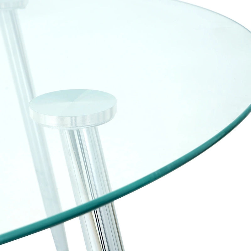 table basse simple, verre trempé de haute qualité, matériau métallique