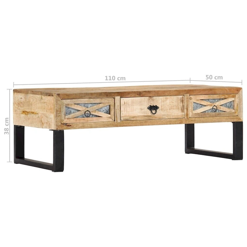 Table basse 43.3x19.7x15 Bois massif Manguier