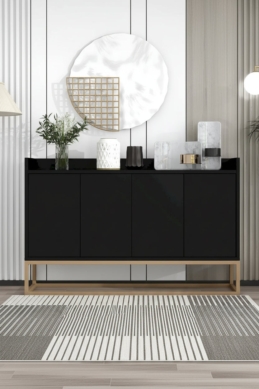 47.2 Modern Cabinet with Spacious Table and 4 Doors Sideboard/Buffet