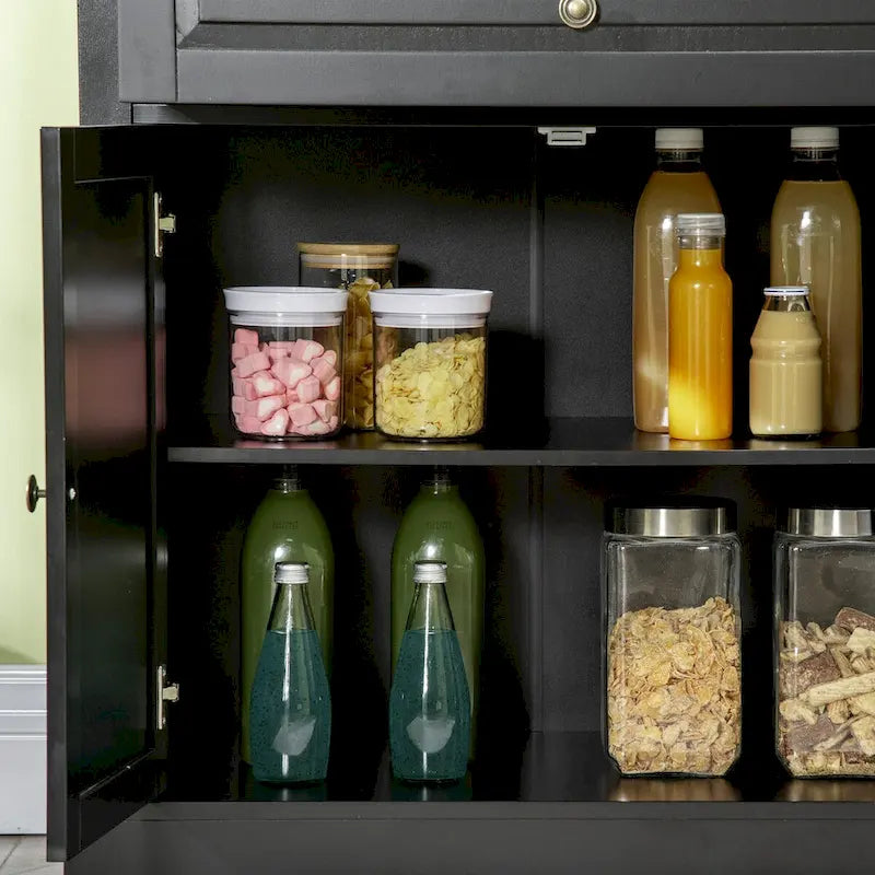 Buffet Bahut, Meuble de Cuisine avec 2 Tiroirs et Étagères Réglables, Meuble Bar à Café