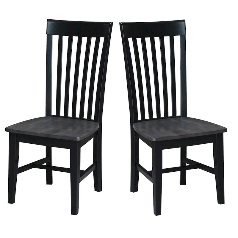 Chaises hautes en bois massif Mission, lot de 2