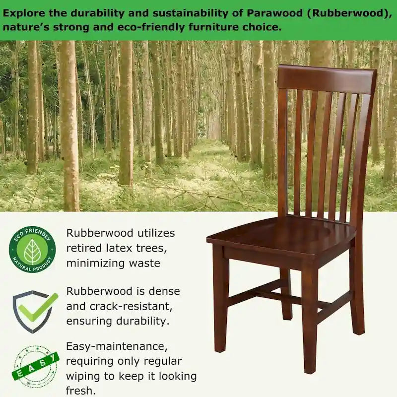 Chaises hautes en bois massif Mission, lot de 2
