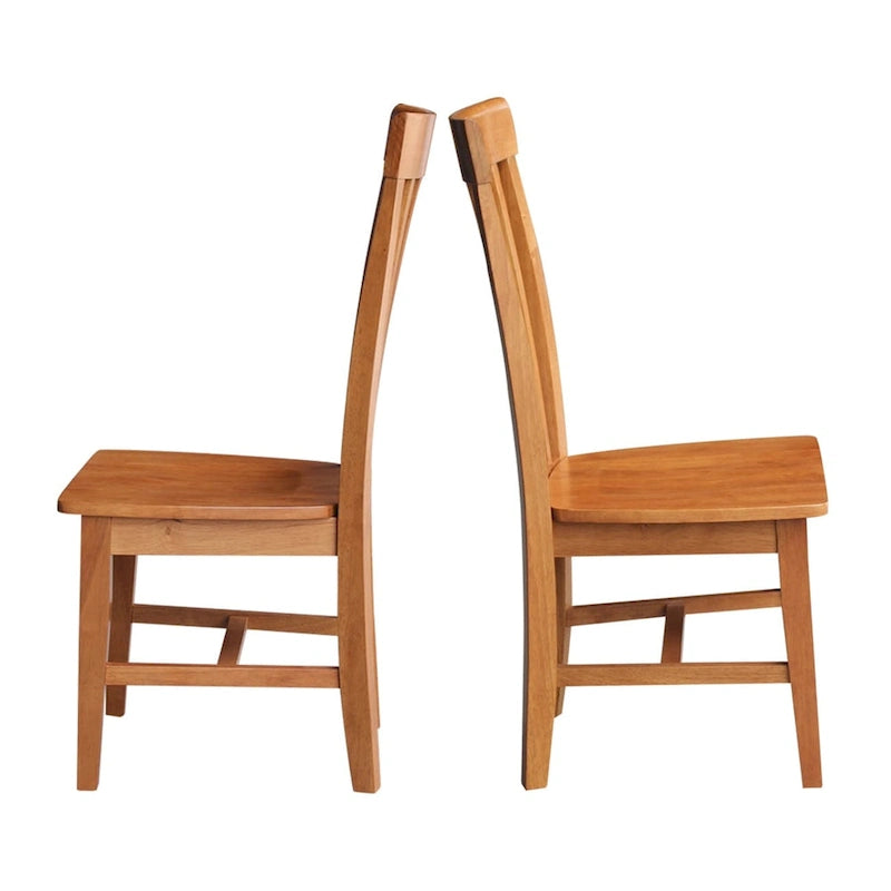 Chaises hautes en bois massif Mission, lot de 2