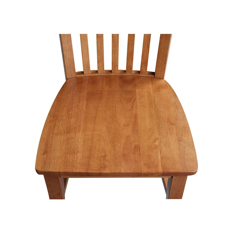 Chaises hautes en bois massif Mission, lot de 2