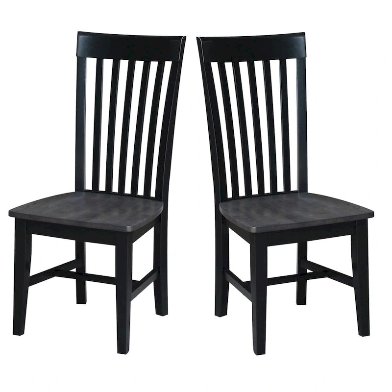 Chaises hautes en bois massif Mission, lot de 2
