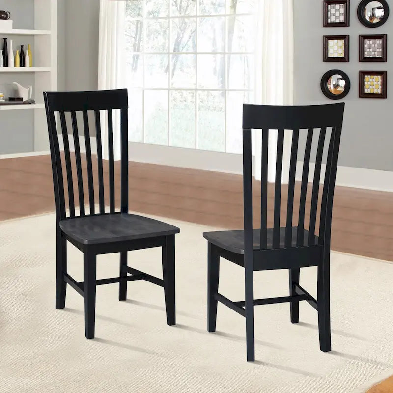 Chaises hautes en bois massif Mission, lot de 2