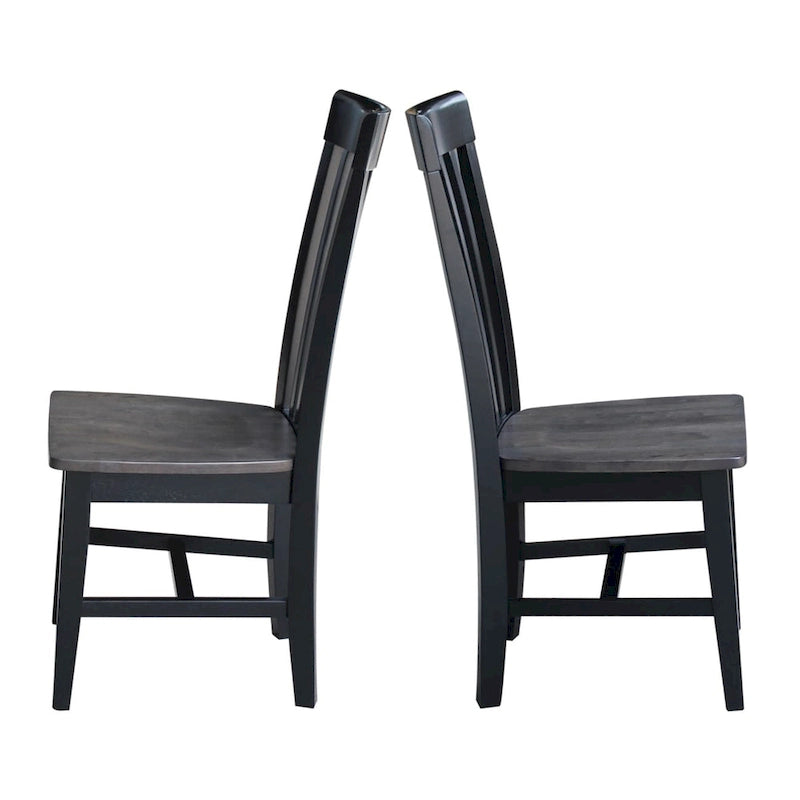 Chaises hautes en bois massif Mission, lot de 2