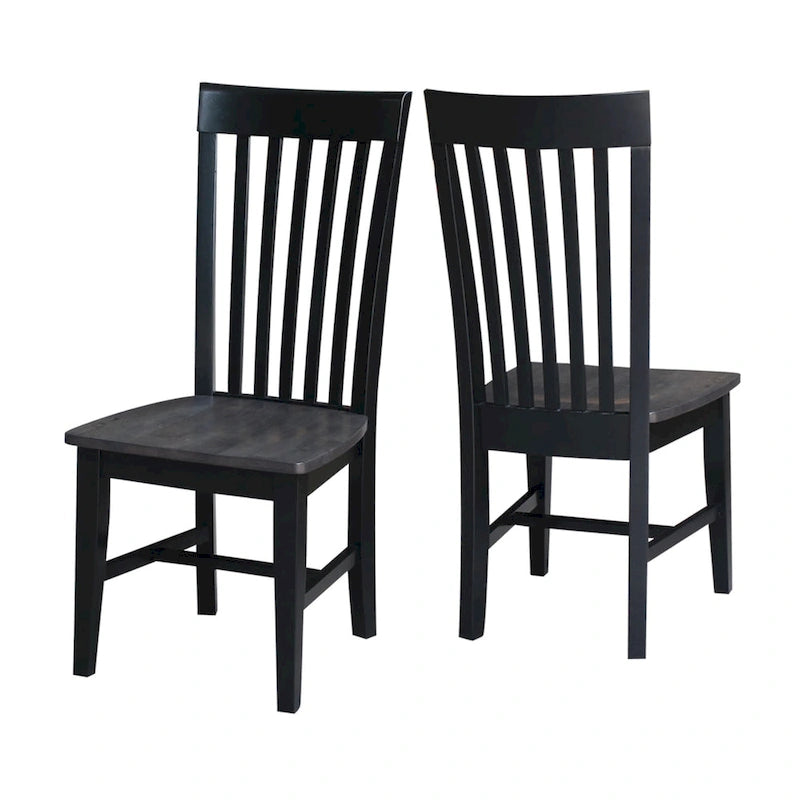 Chaises hautes en bois massif Mission, lot de 2