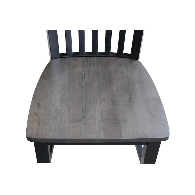 Chaises hautes en bois massif Mission, lot de 2