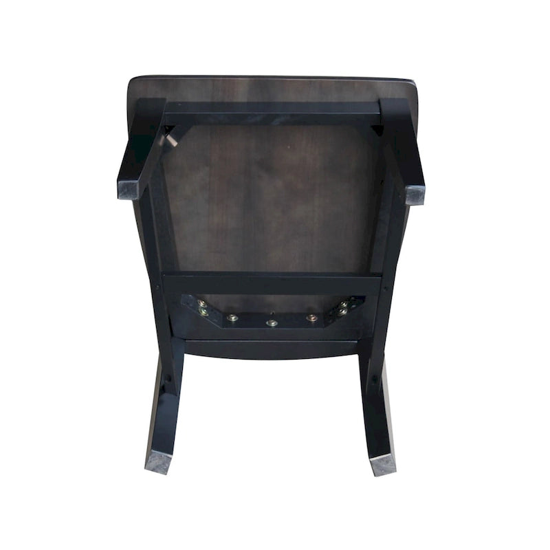 Chaises hautes en bois massif Mission, lot de 2