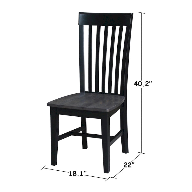 Chaises hautes en bois massif Mission, lot de 2