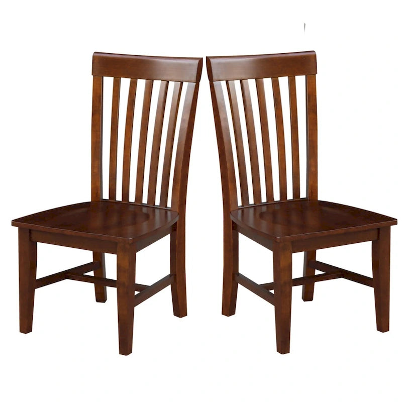 Chaises hautes en bois massif Mission, lot de 2