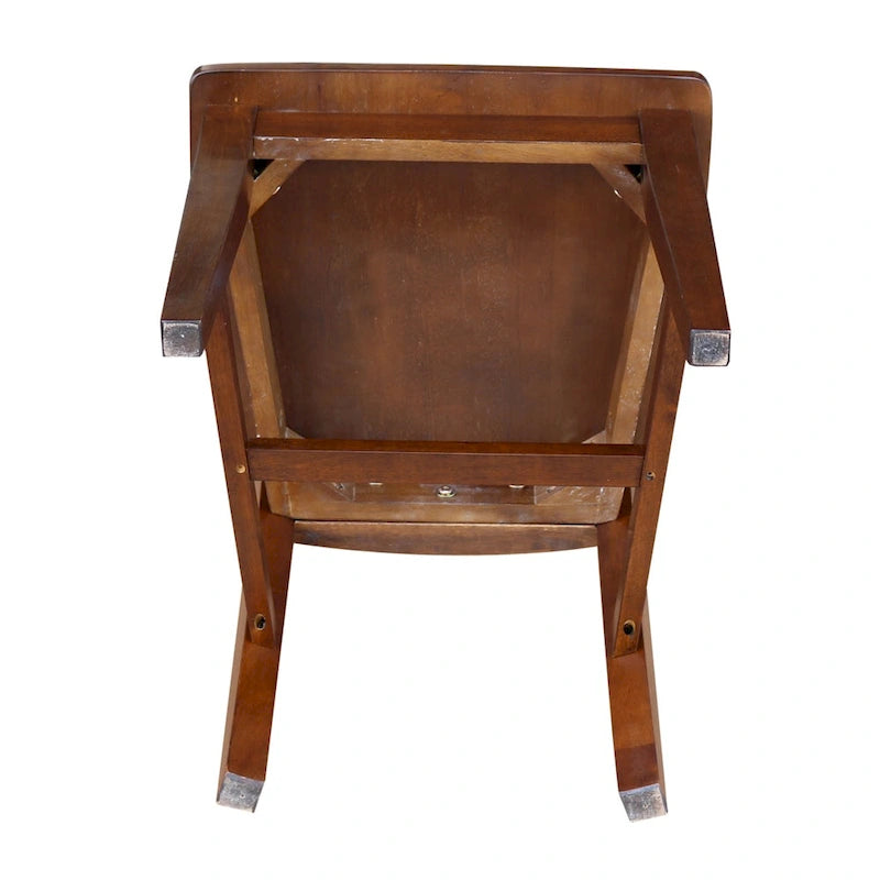 Chaises hautes en bois massif Mission, lot de 2