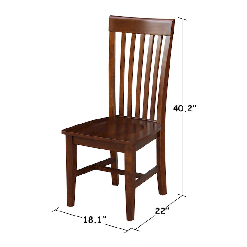 Chaises hautes en bois massif Mission, lot de 2